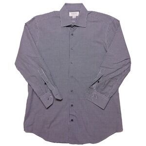 HAGEN Carmel CA Long Sleeve Dress Button Shirt Black Checks 16 x 31